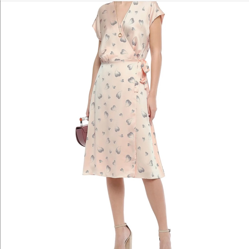 Joie 100% silk wrap dress with split in the back